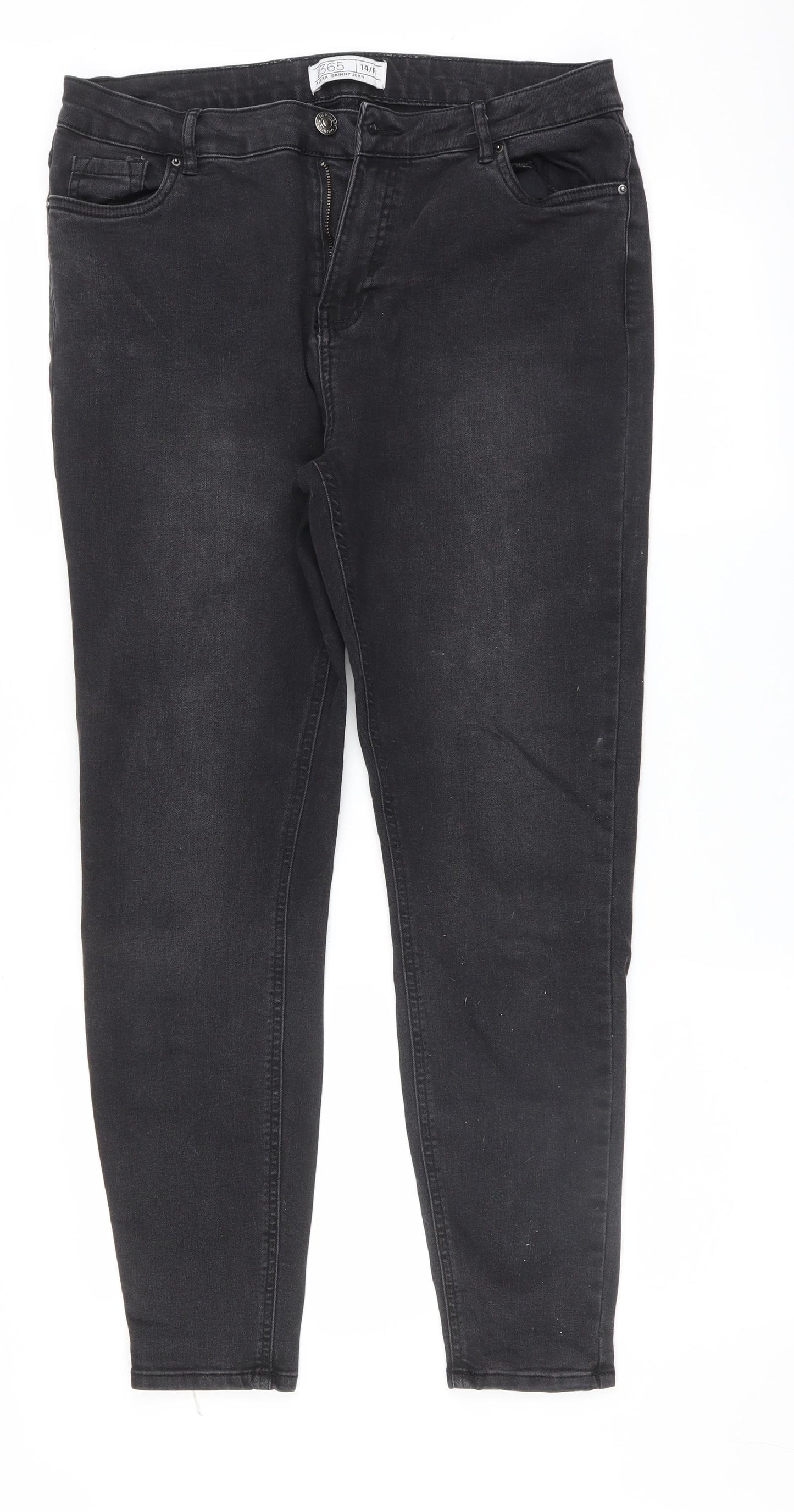365 denim Womens Black   Skinny Jeans Size 14 L28 in