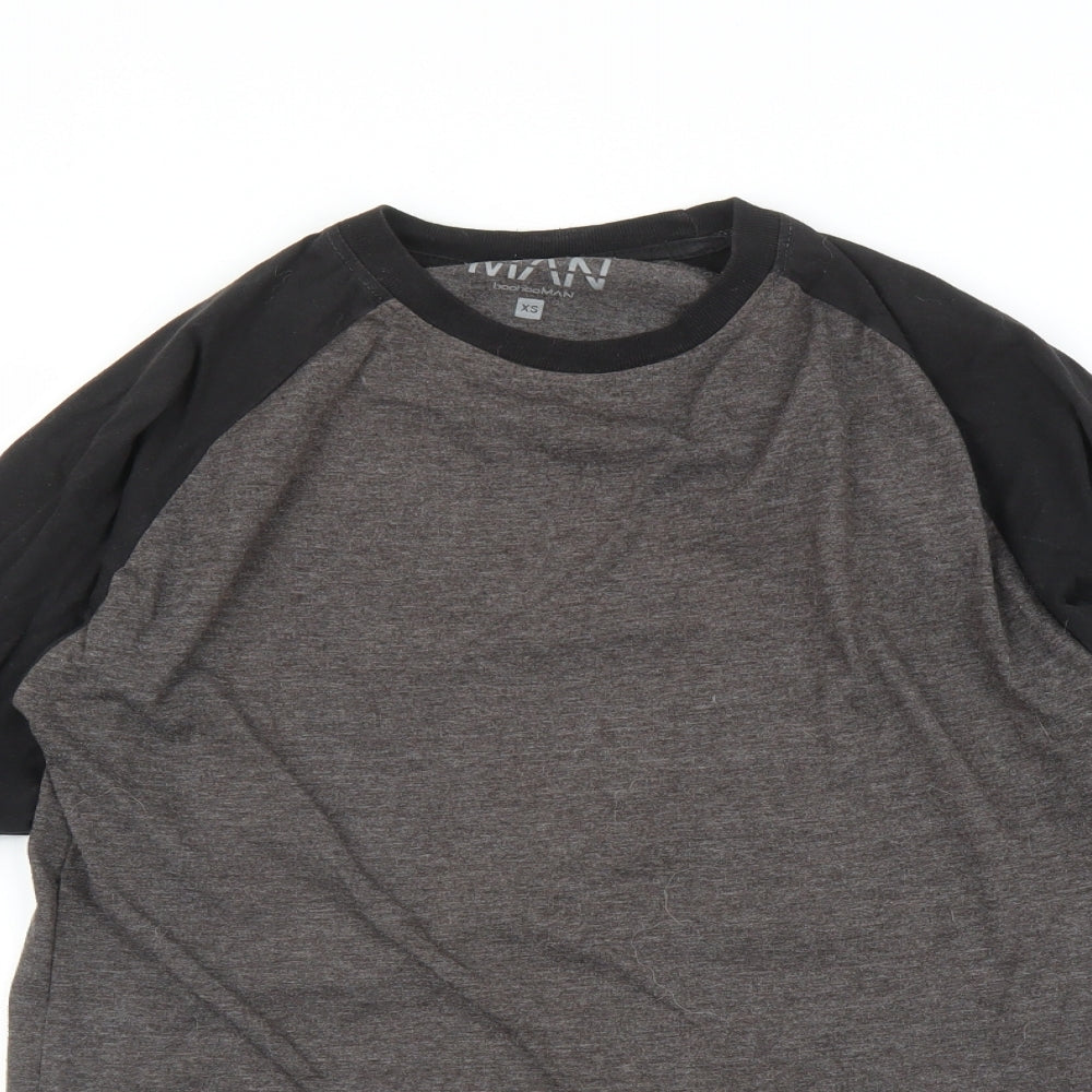boohooMAN Mens Brown Houndstooth   T-Shirt Size XS