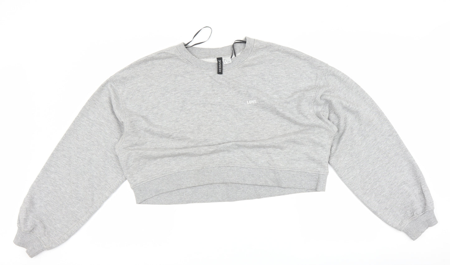 H&M Womens Grey   Pullover Sweatshirt Size L
