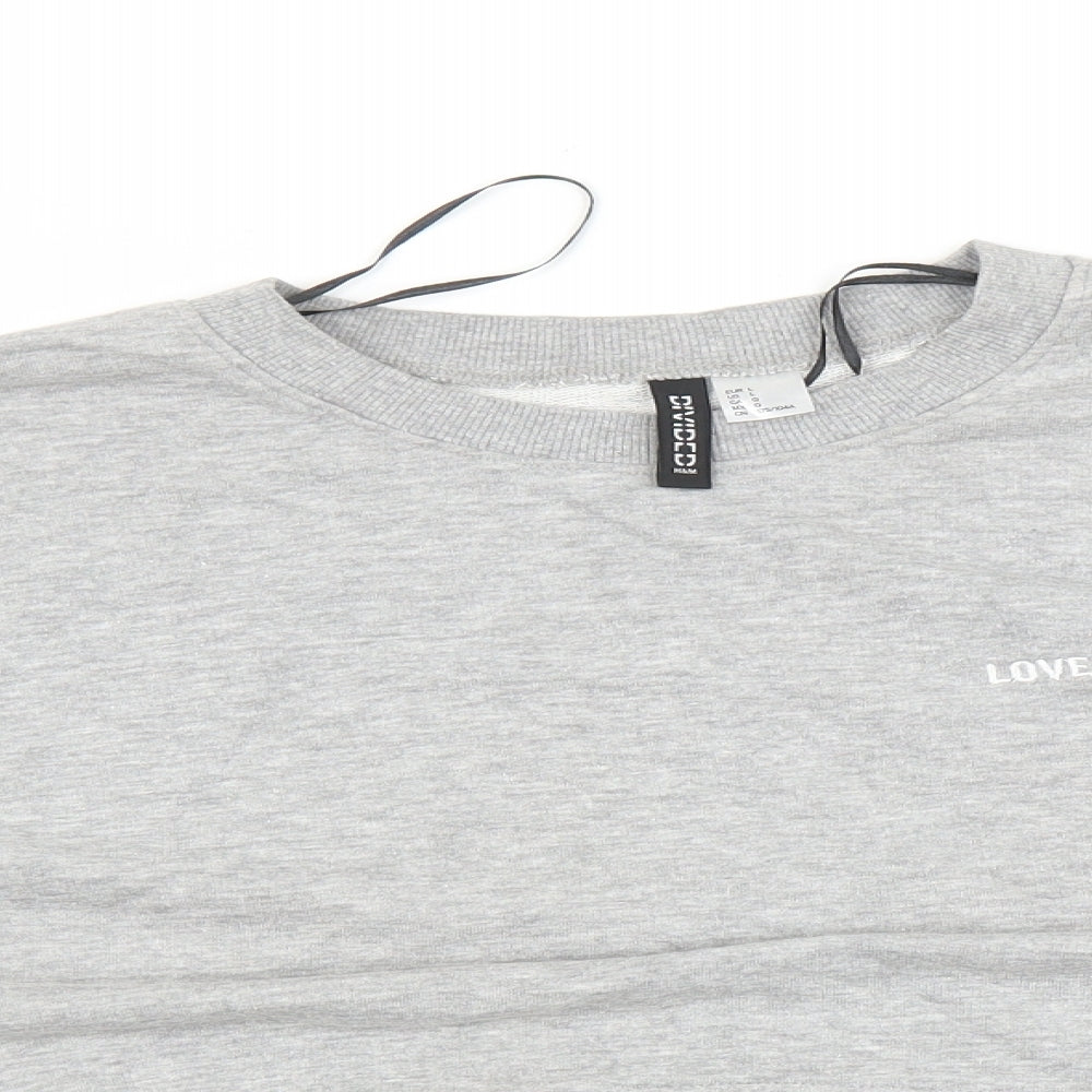 H&M Womens Grey   Pullover Sweatshirt Size L