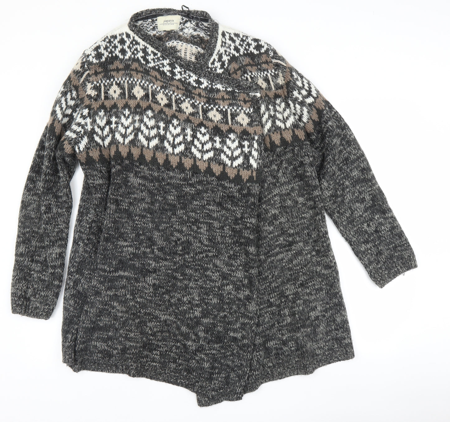 Matalan Womens Grey Argyle/Diamond  Cardigan Jumper Size L