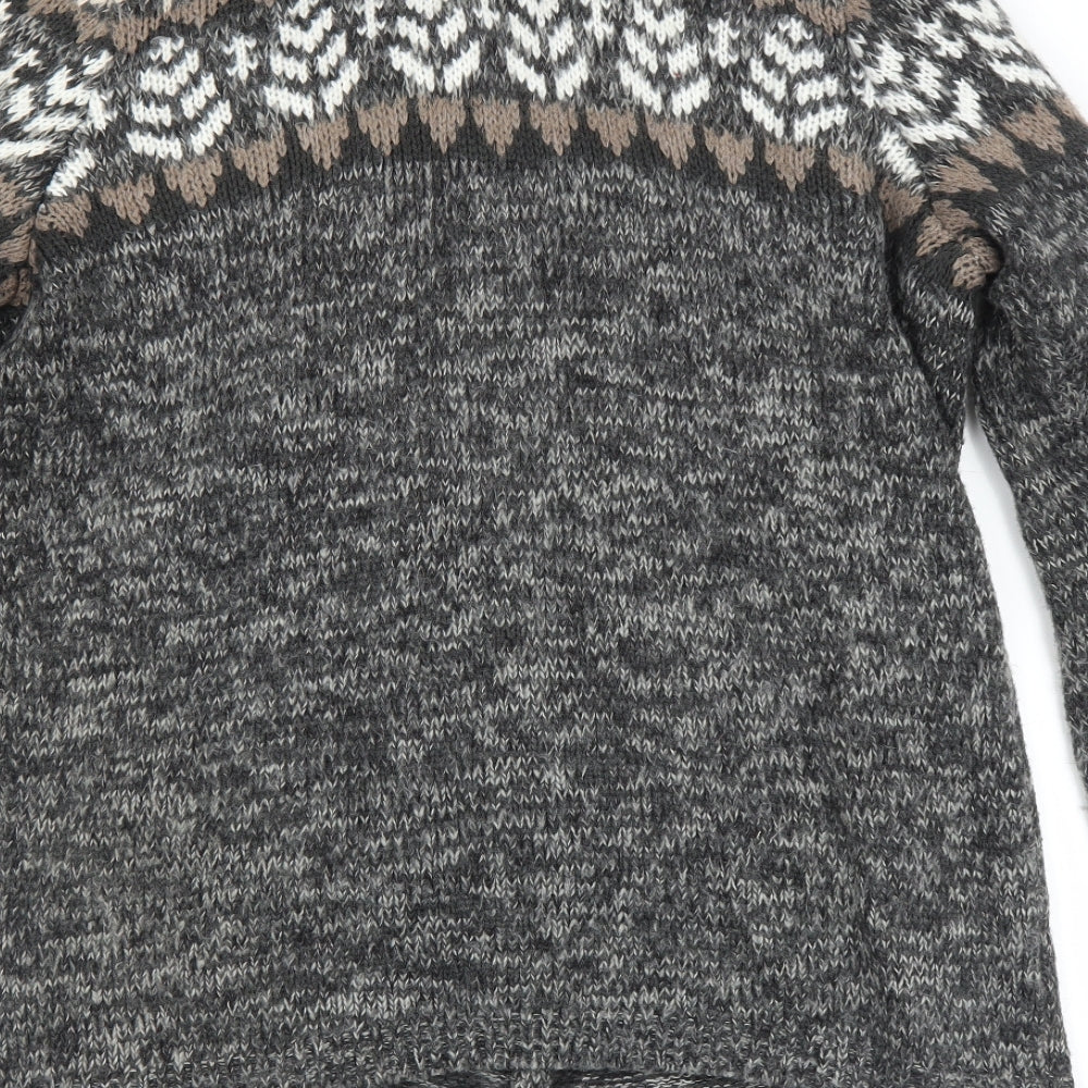 Matalan Womens Grey Argyle/Diamond  Cardigan Jumper Size L