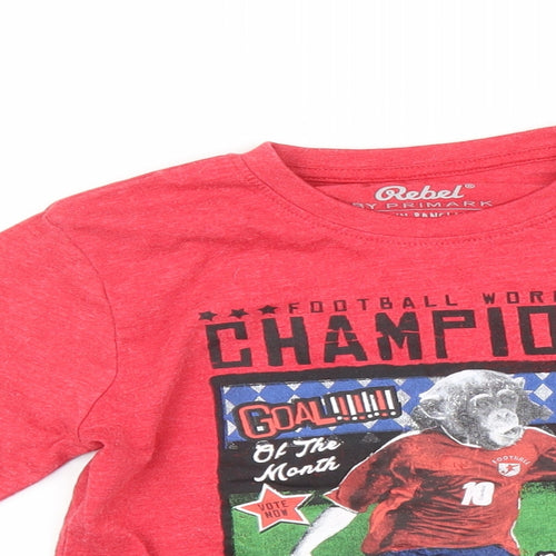 Primark Boys Red   Basic T-Shirt Size 7-8 Years