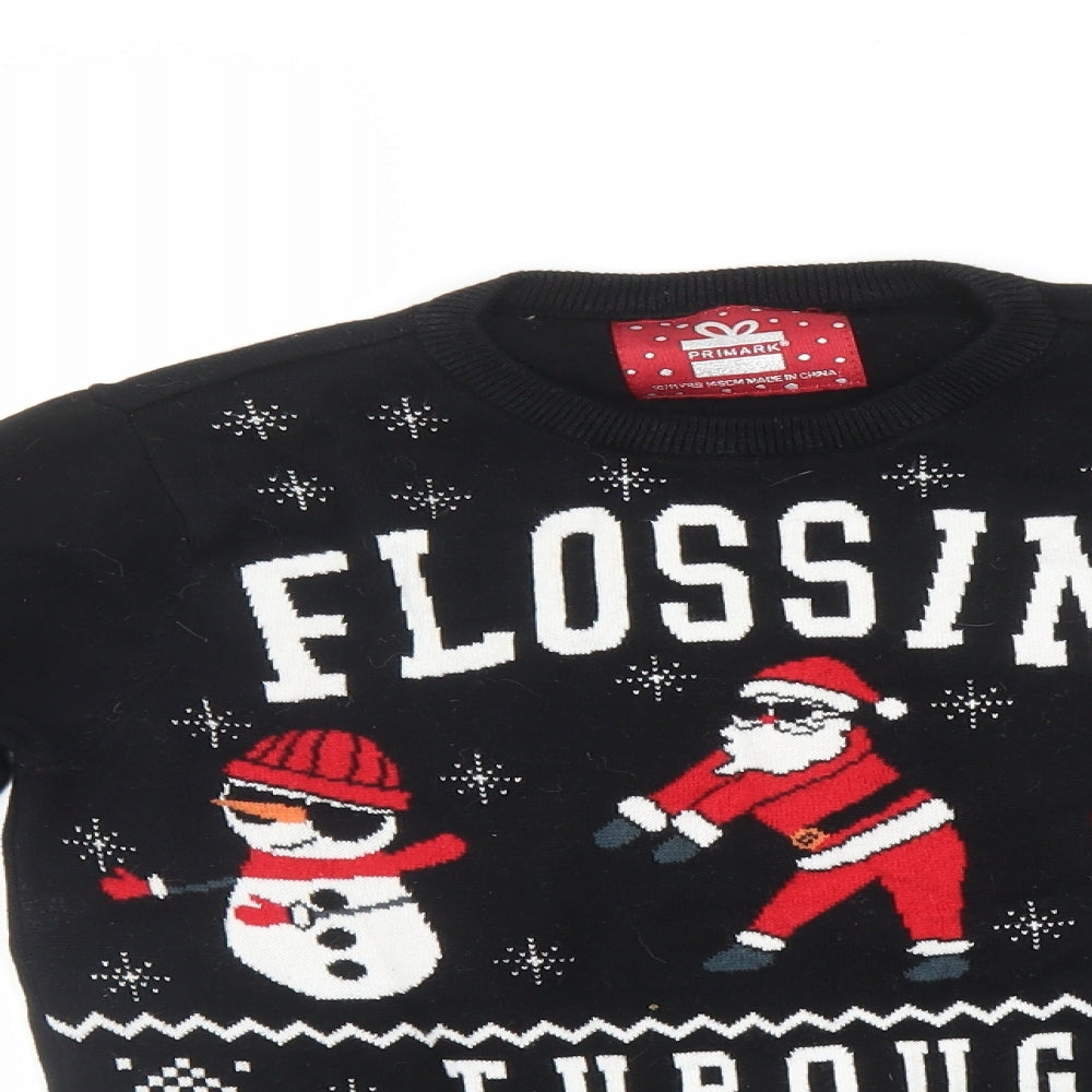 Primark Boys Black   Pullover Jumper Size 10-11 Years  - Christmas Jumper