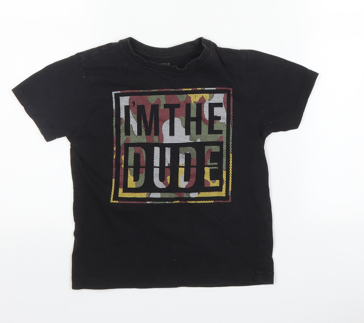 Primark Boys Black   Basic T-Shirt Size 4-5 Years