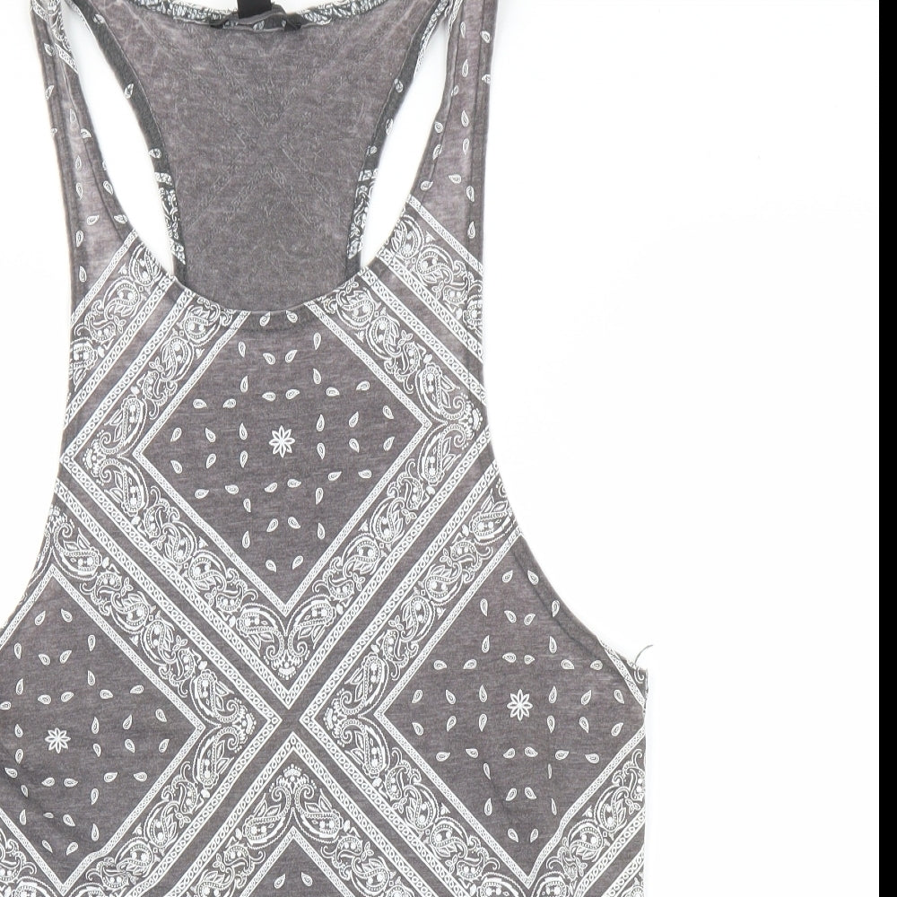 Primark Mens Grey Geometric   T-Shirt Size XS