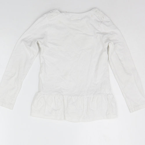 TU Girls White   Basic T-Shirt Size 7 Years