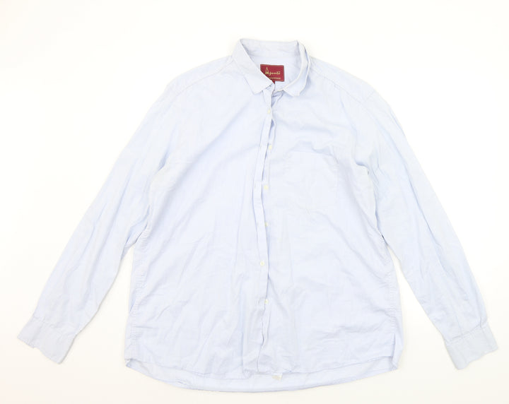 ARUUTO Mens Blue Button-Up Size XL