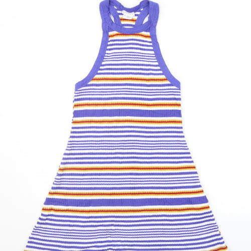 Cooperative Womens Blue Striped  A-Line  Size M