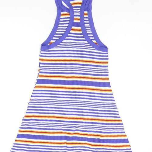 Cooperative Womens Blue Striped  A-Line  Size M