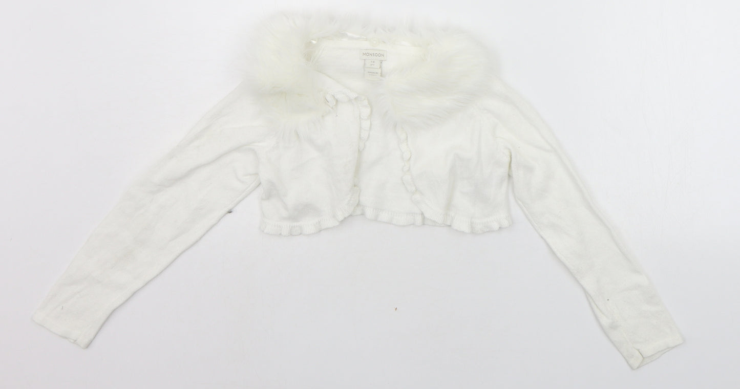 Monsoon Girls White   Cardigan Jumper Size 7-8 Years