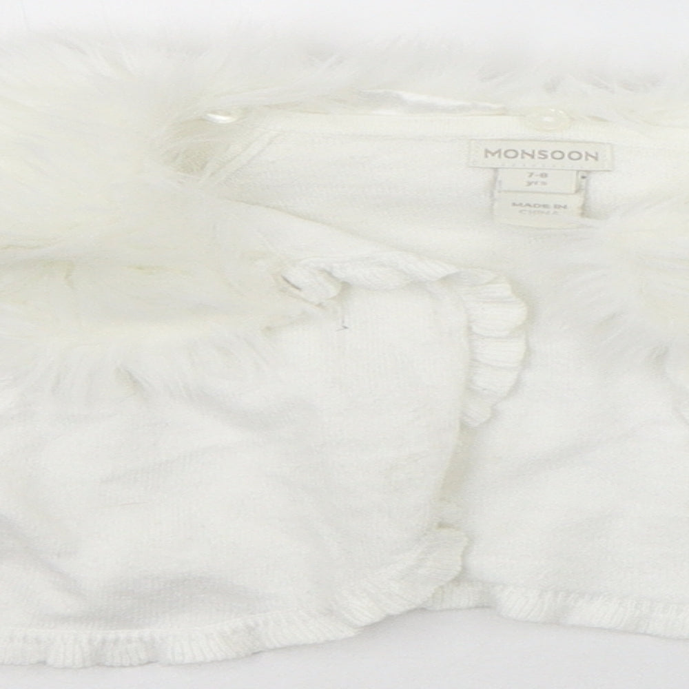 Monsoon Girls White   Cardigan Jumper Size 7-8 Years