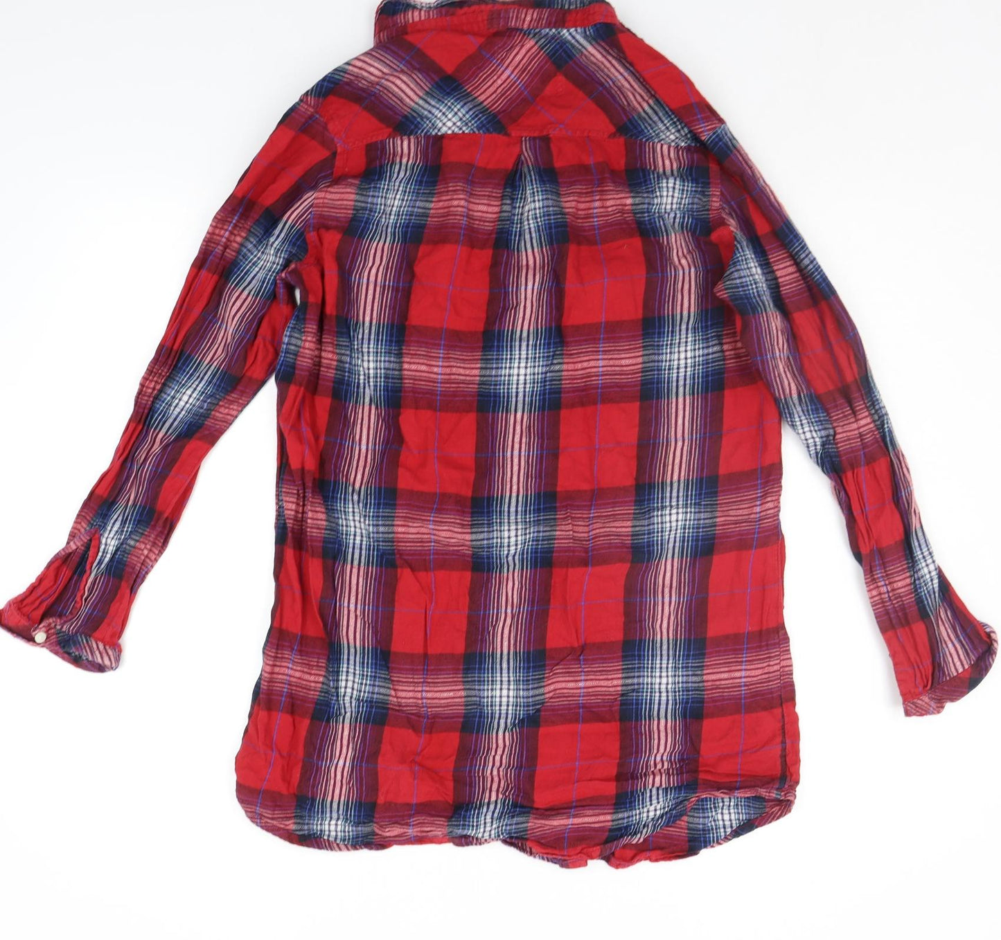 F&F Womens Red Check  Basic Button-Up Size 12