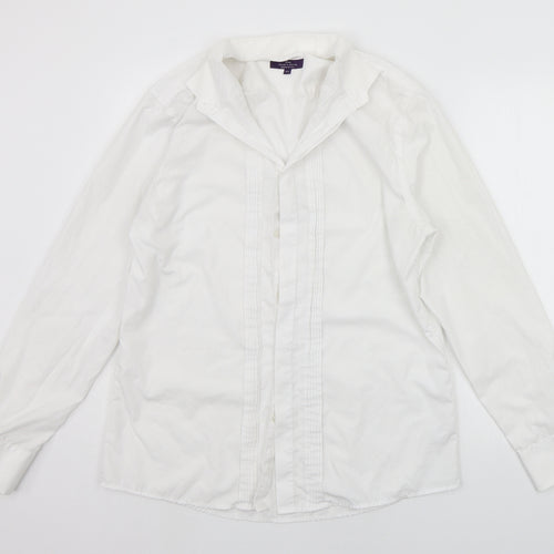 Tailor & Cutter Mens White    Button-Up Size 15.5