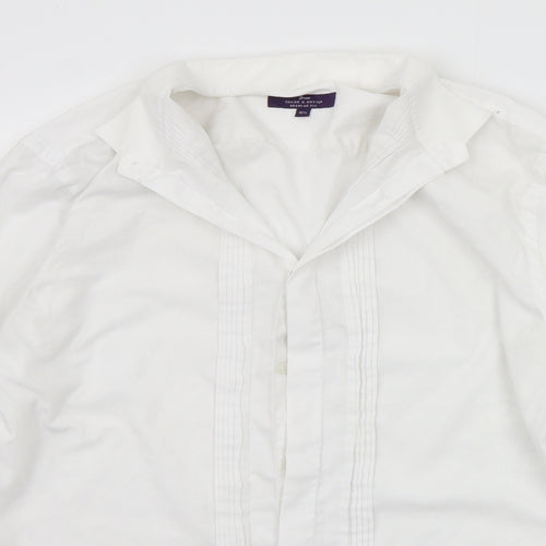Tailor & Cutter Mens White    Button-Up Size 15.5