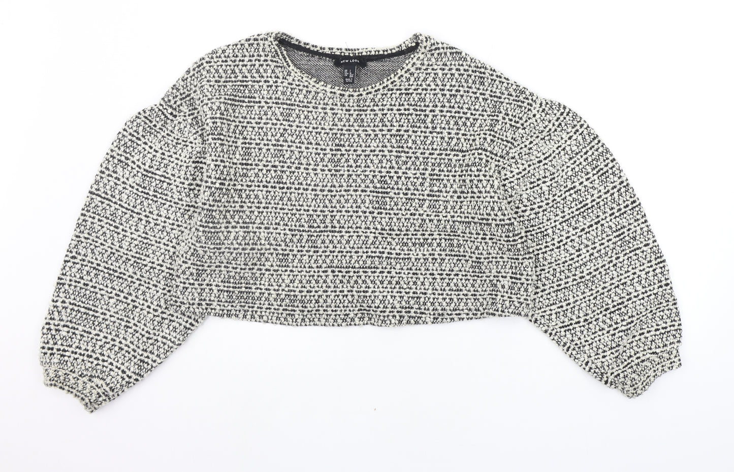 Primark Womens White Geometric  Pullover Jumper Size L