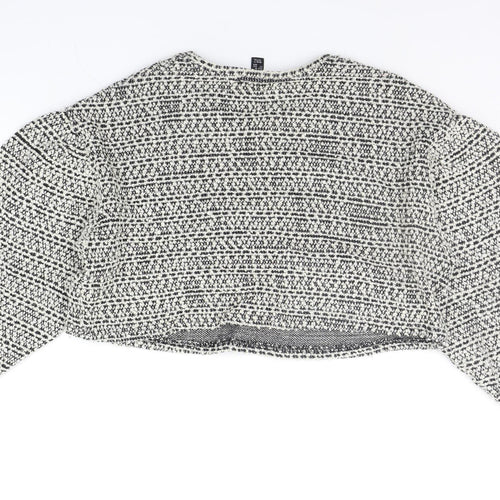 Primark Womens White Geometric  Pullover Jumper Size L