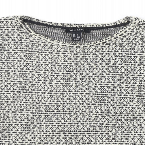 Primark Womens White Geometric  Pullover Jumper Size L