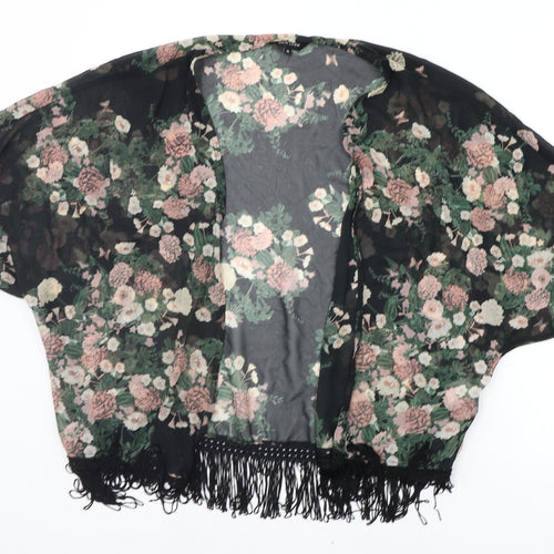 New Look Womens Black Floral  Cardigan Jumper Size 12