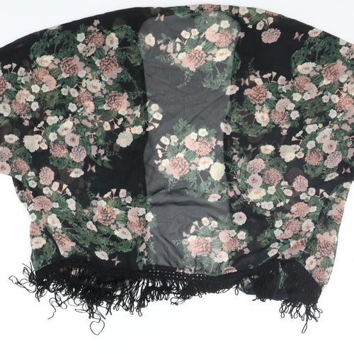 New Look Womens Black Floral  Cardigan Jumper Size 12