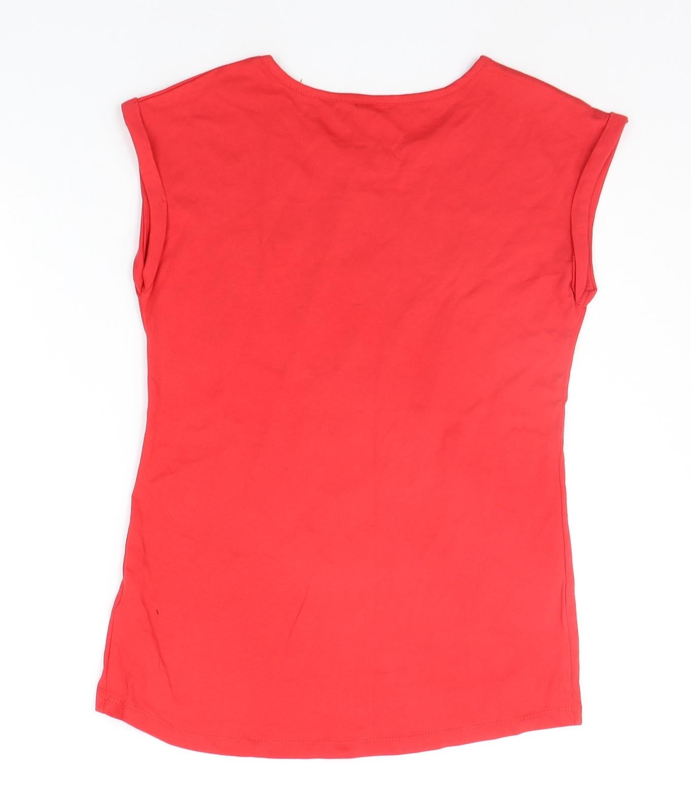 TU Girls Red   Basic T-Shirt Size 11 Years  - unicorn christmas