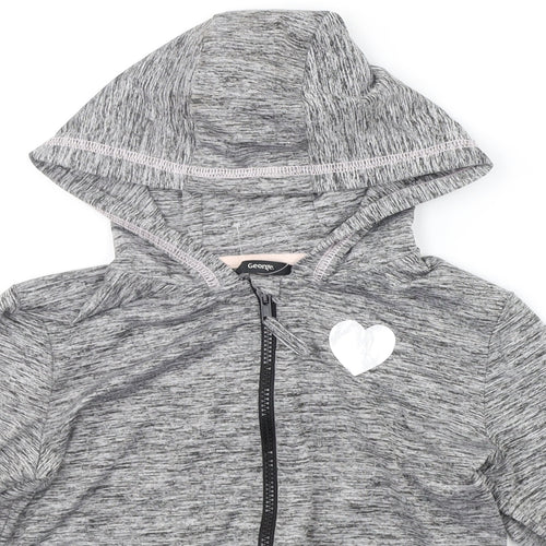 George Girls Grey   Jacket  Size 8-9 Years  - Heart print