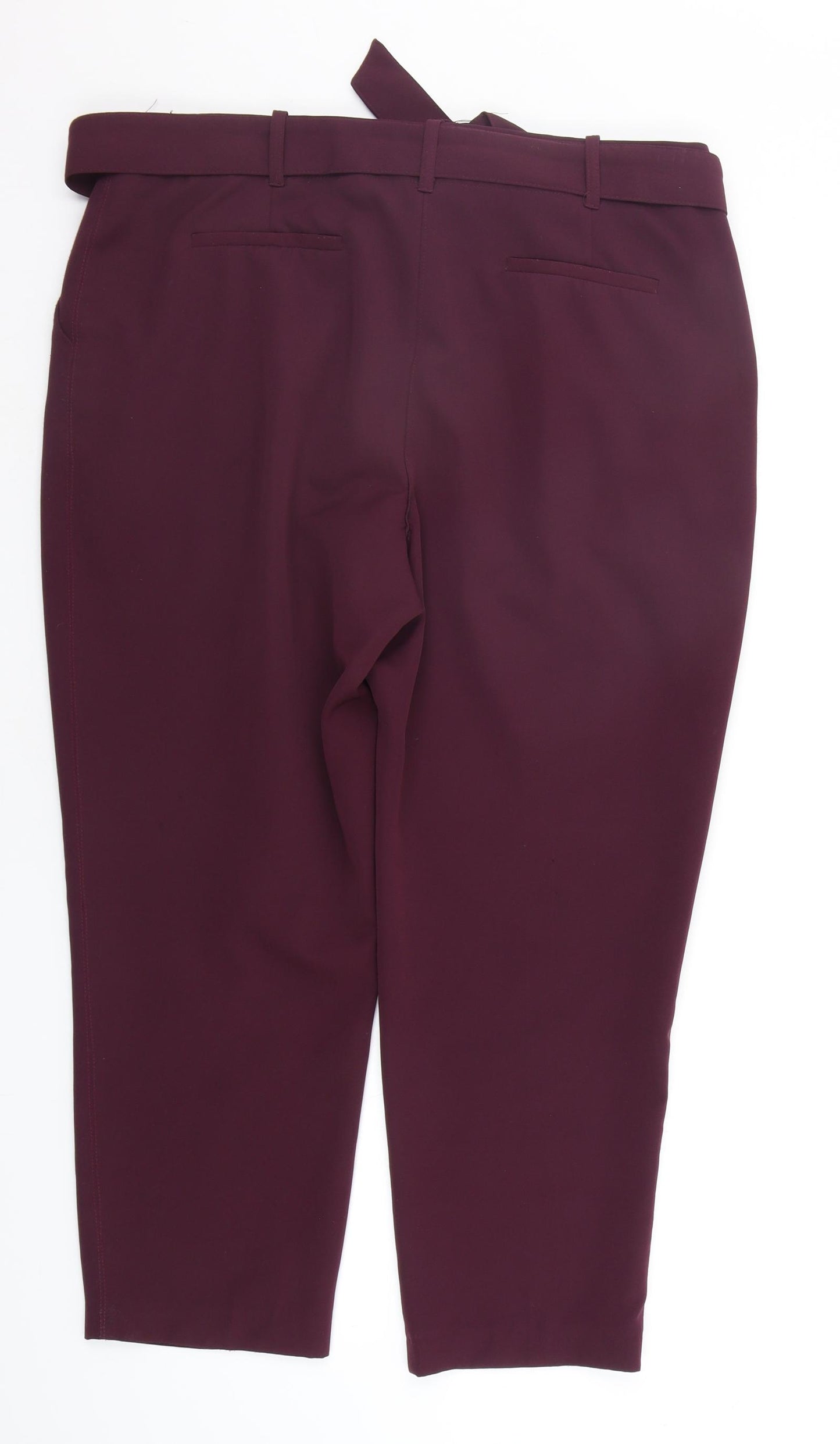 George Womens Purple   Trousers  Size 16 L25 in - BELTED