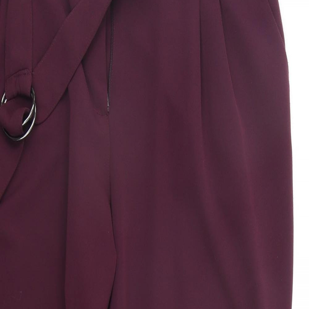 George Womens Purple   Trousers  Size 16 L25 in - BELTED