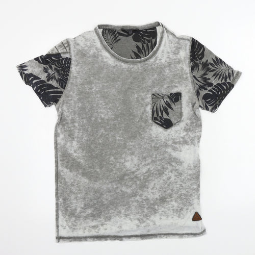 Rusty Neal Womens Grey Houndstooth  Basic T-Shirt Size M