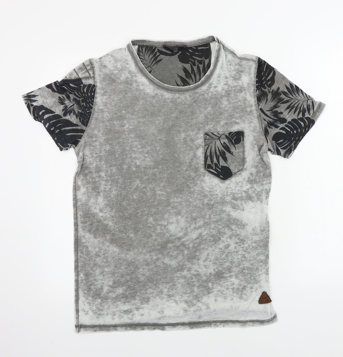 Rusty Neal Womens Grey Houndstooth  Basic T-Shirt Size M