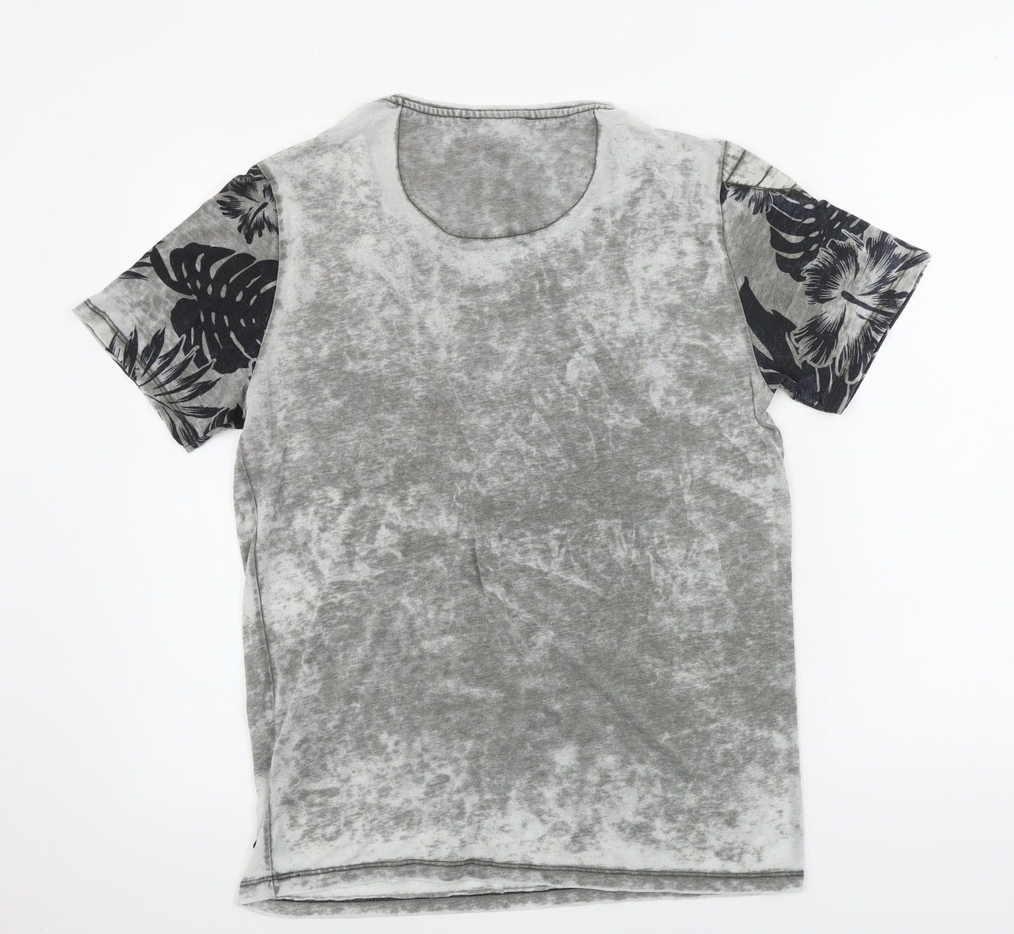 Rusty Neal Womens Grey Houndstooth  Basic T-Shirt Size M
