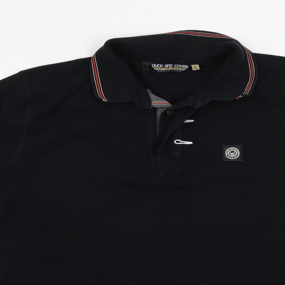 Duck and Cover  Mens Black    Polo Size XL