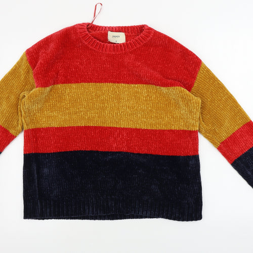 Papaya  Womens Blue Striped  Pullover Jumper Size M