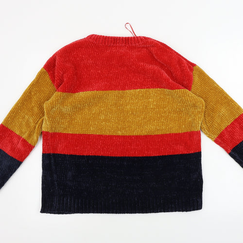 Papaya  Womens Blue Striped  Pullover Jumper Size M