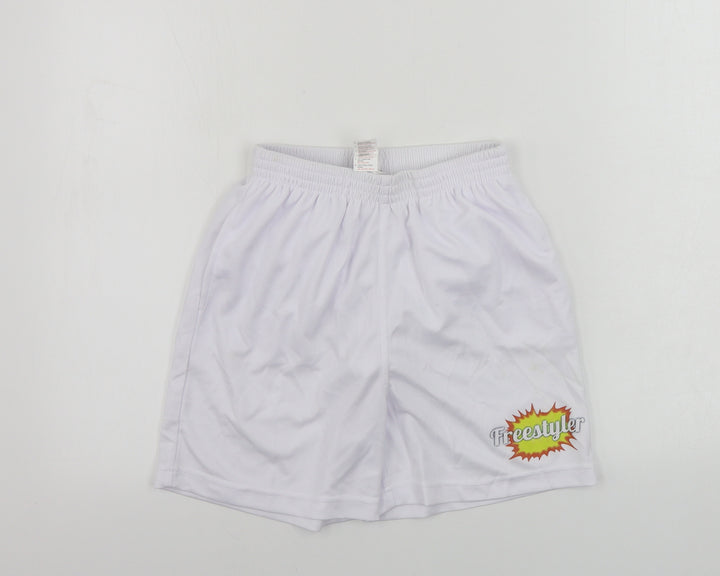 AWD Boys White Sweat Shorts Size 12-13 Years