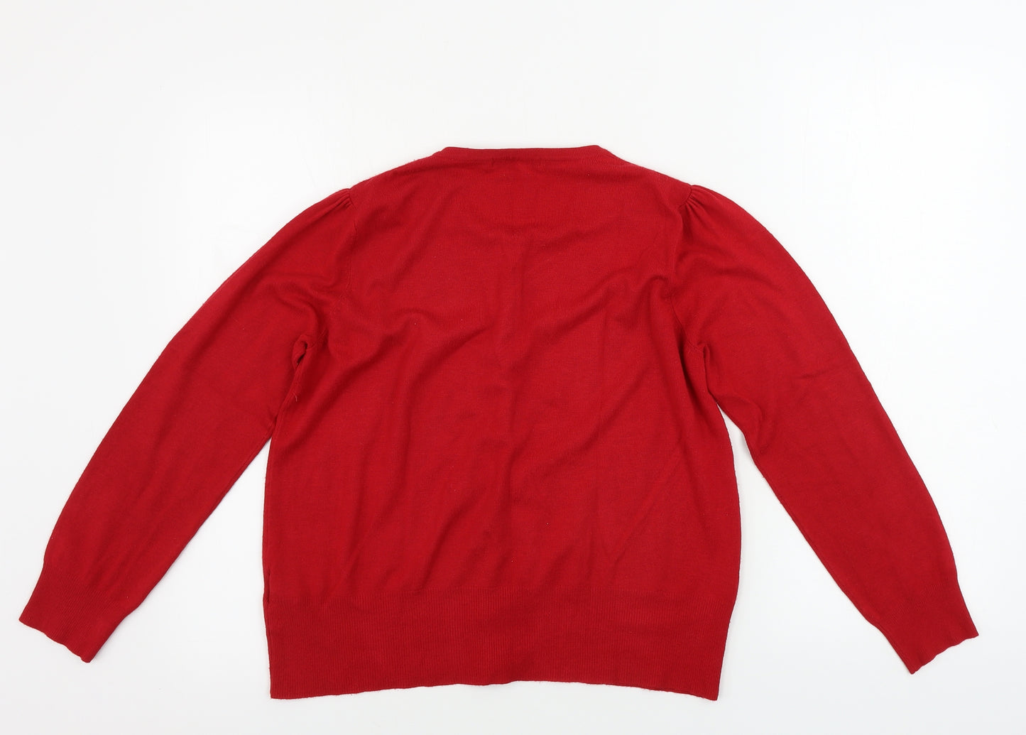 Marks and Spencer  Womens Red   Cardigan Jumper Size 14
