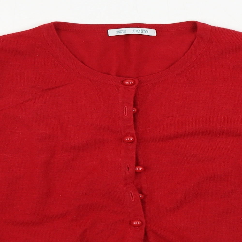 Marks and Spencer  Womens Red   Cardigan Jumper Size 14
