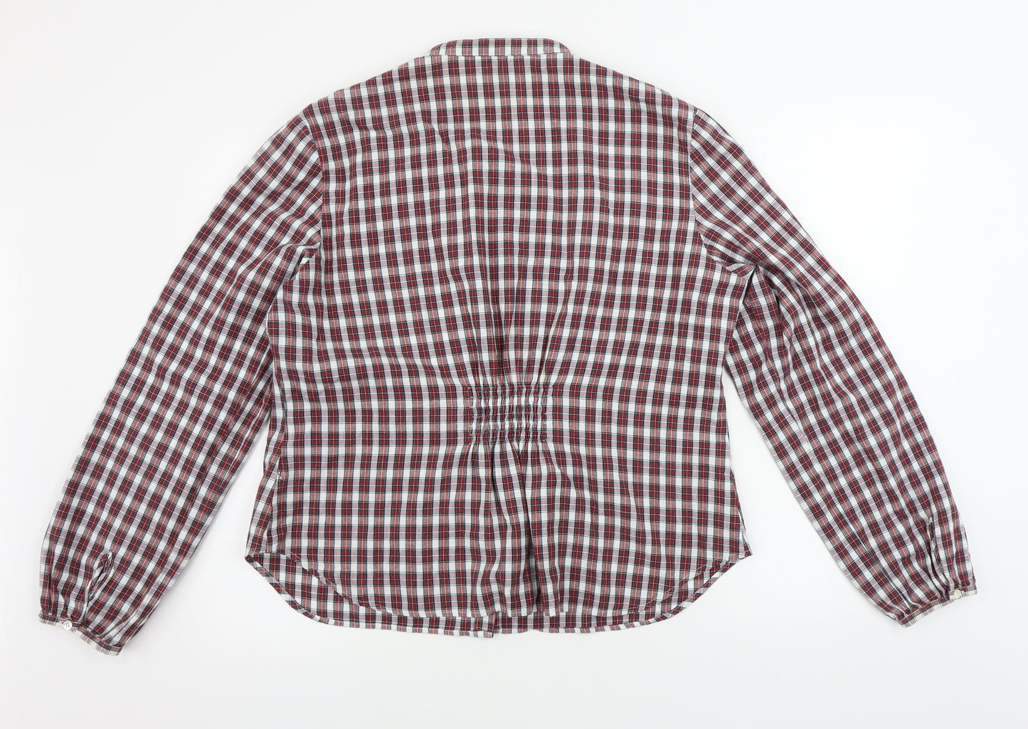 Laura Ashley  Womens Red Check  Basic Button-Up Size 16