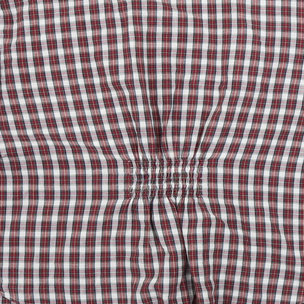 Laura Ashley  Womens Red Check  Basic Button-Up Size 16