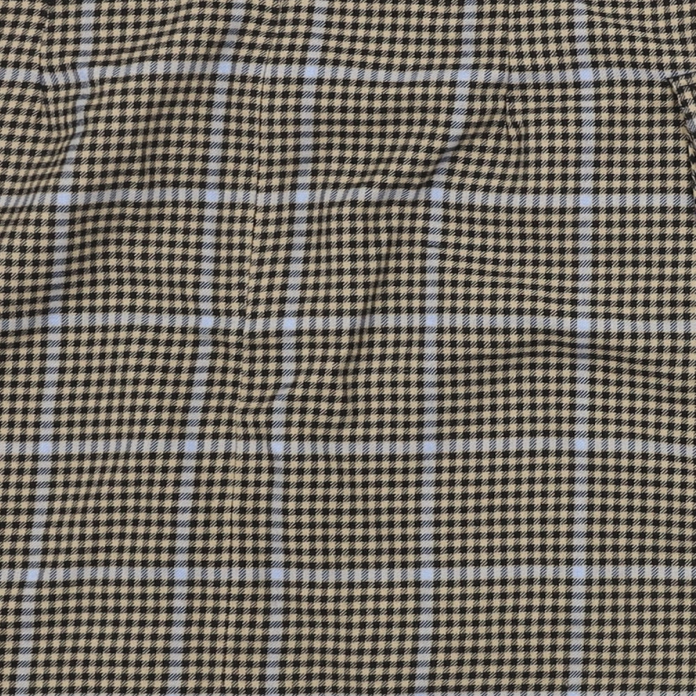 TU Womens Beige Check  A-Line Skirt Size 12