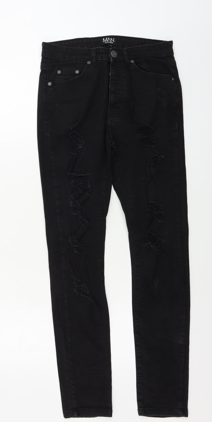 Boohoo Womens Black Skinny Jeans Size 32 in L27 in