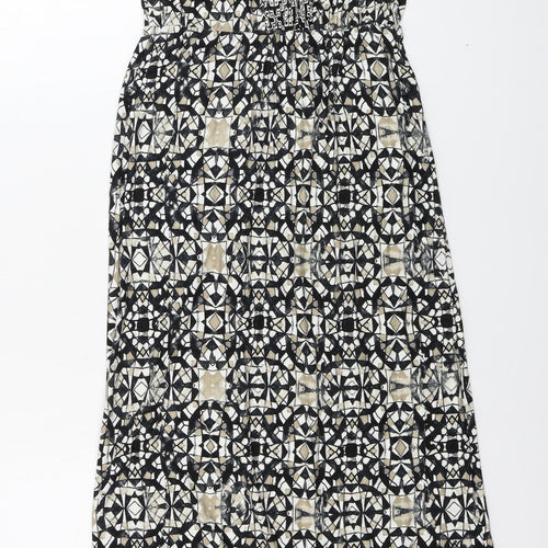 Wallis Womens Beige Geometric  A-Line  Size 8
