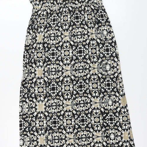 Wallis Womens Beige Geometric  A-Line  Size 8