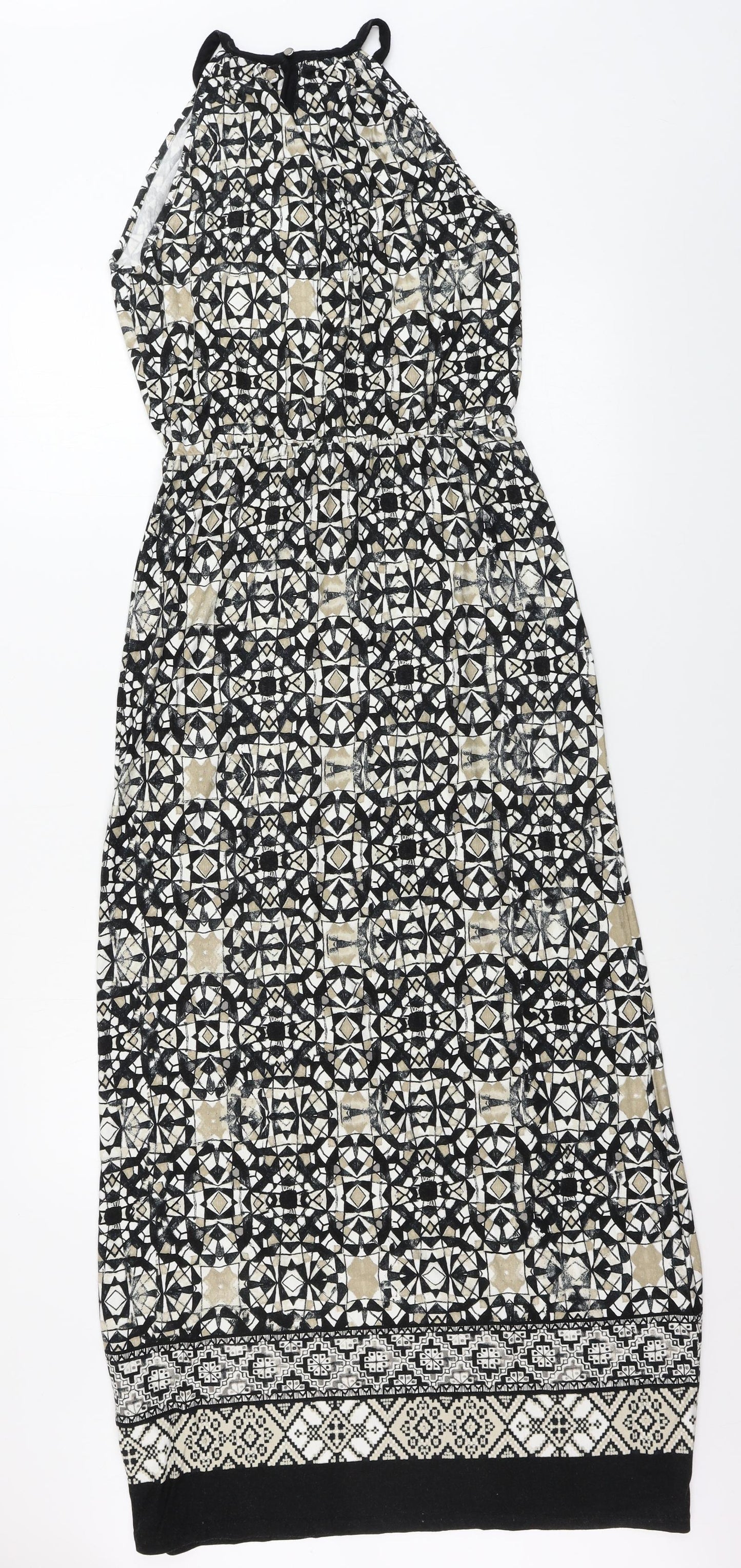 Wallis Womens Beige Geometric  A-Line  Size 8