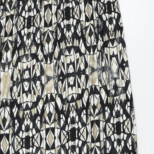 Wallis Womens Beige Geometric  A-Line  Size 8