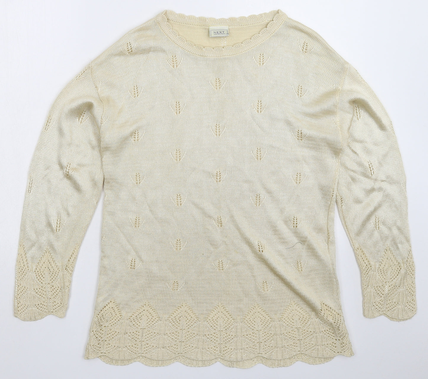 NEXT Womens Beige  Knit Pullover Jumper Size M