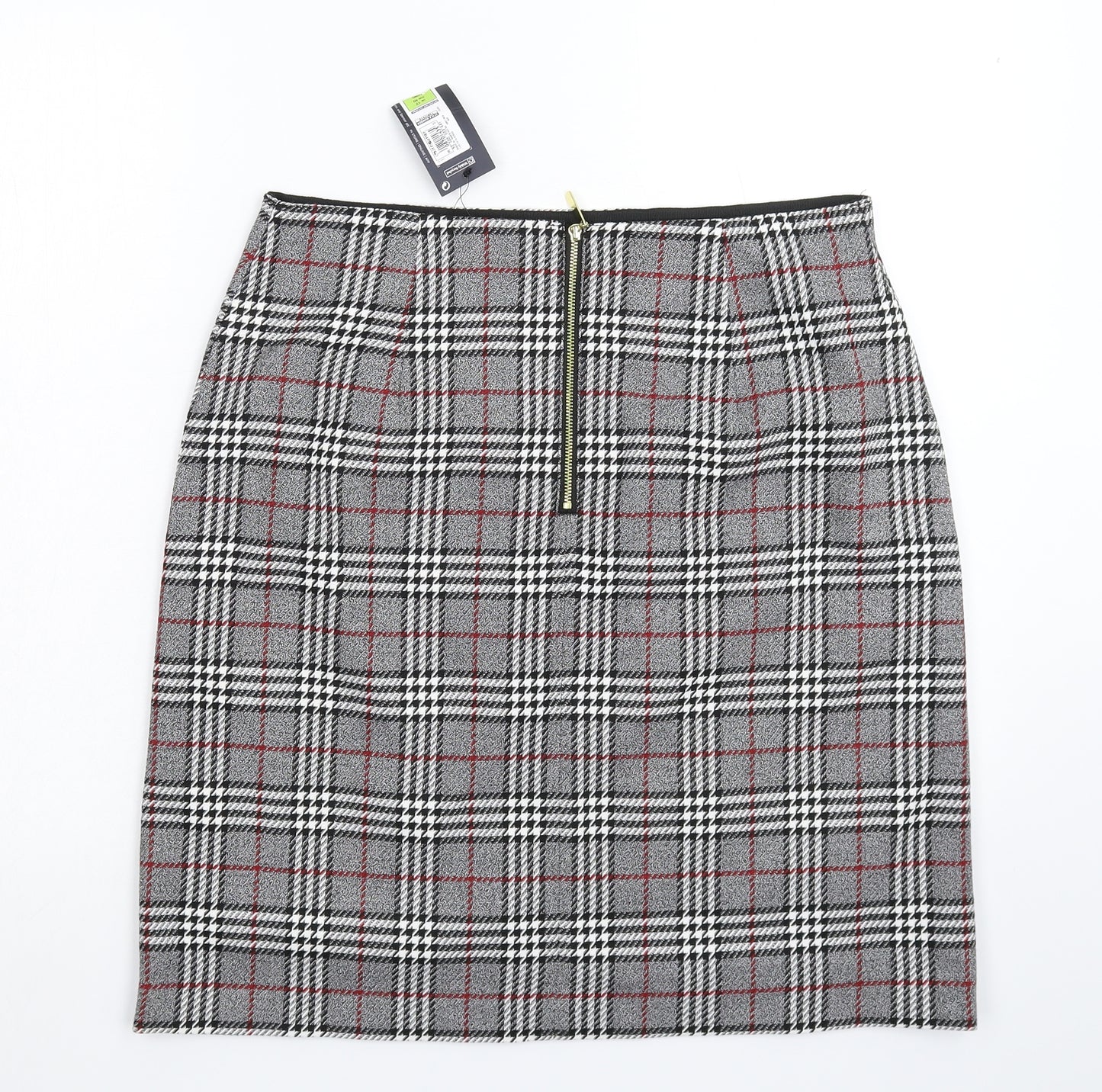 Marks and Spencer Womens Grey Check  Straight & Pencil Skirt Size 12