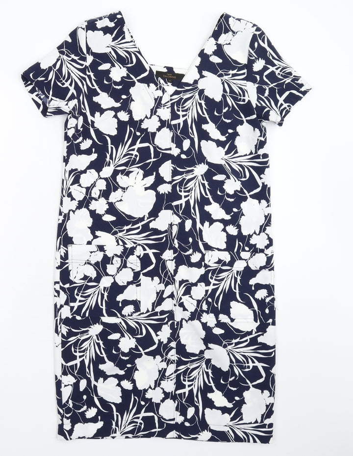 NEXT Womens Blue Floral Bodycon Size 8