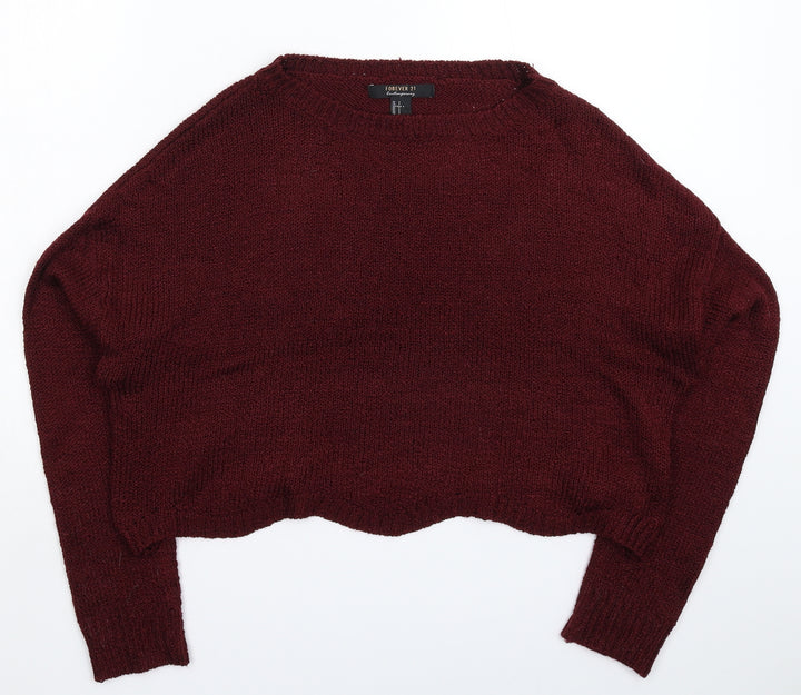 FOREVER 21 Womens Brown Knit Pullover Jumper Size S