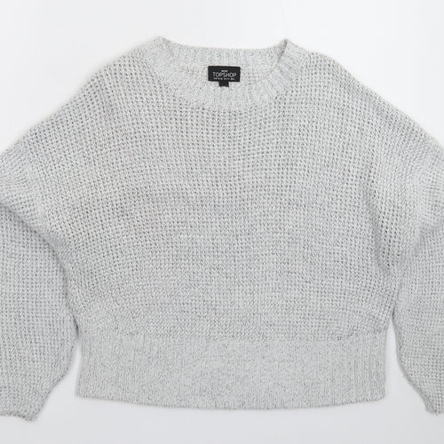 Topshop Womens Grey  Knit Pullover Jumper Size S
